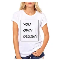 

High Quality Customized Women tshirt Print Your Own Design / LOGO / QR code/photo Casual t shirts