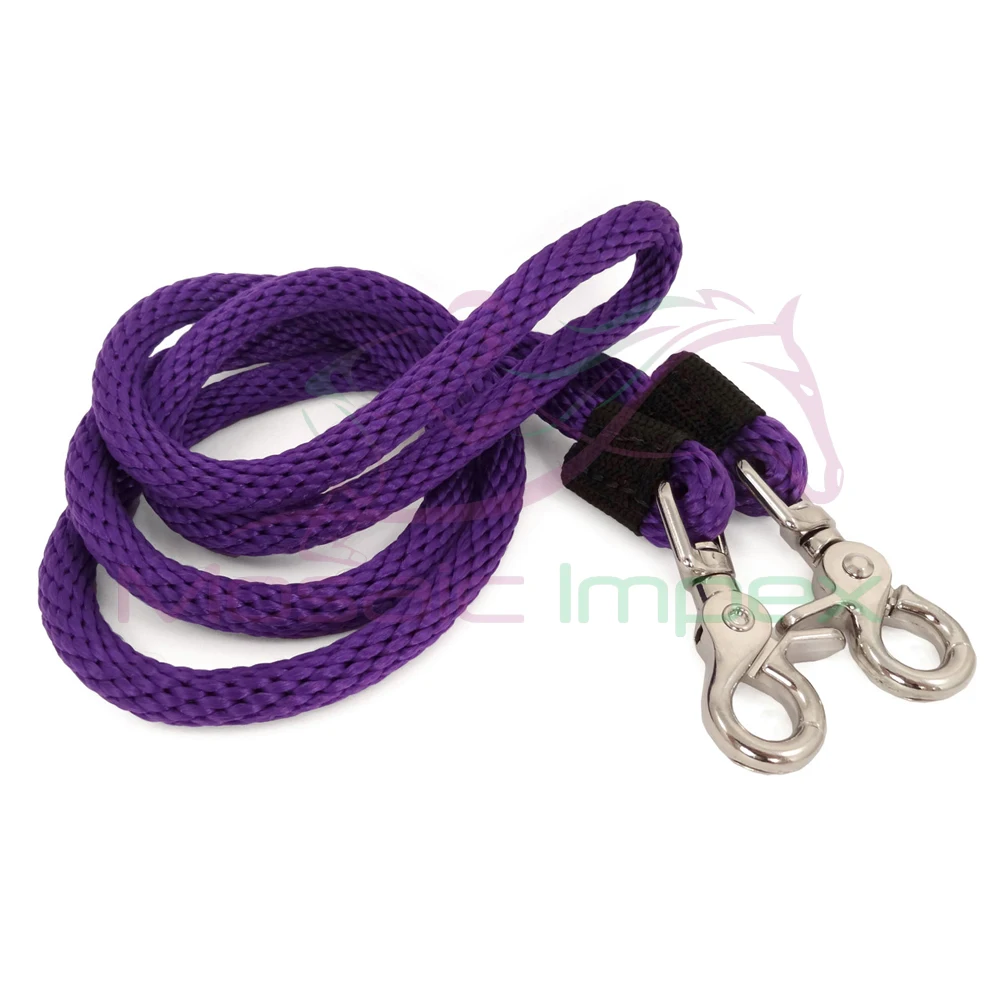 Cotton Lead Rope Reins with Carabiner clip for Horses Donkeys Dogs Equine 