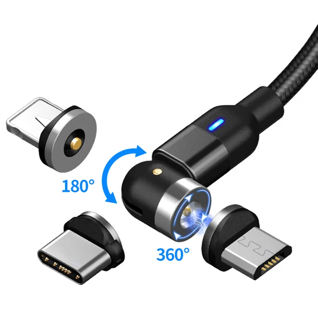 

Free Shipping Settpower 1M 540 Degree Rotate Phone Charger Led Usb 3 in 1 Magnetic Charging Cable RSZ1