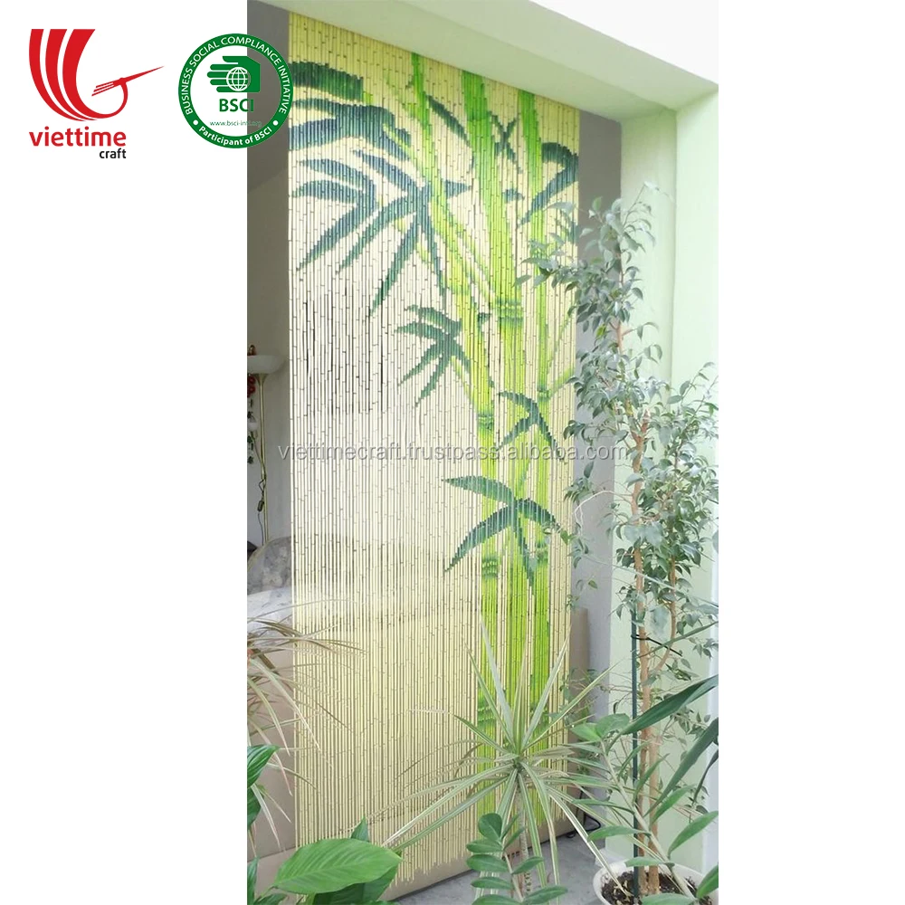 Wholesale Bamboo Beaded Painted Curtain High Quality Best Selling