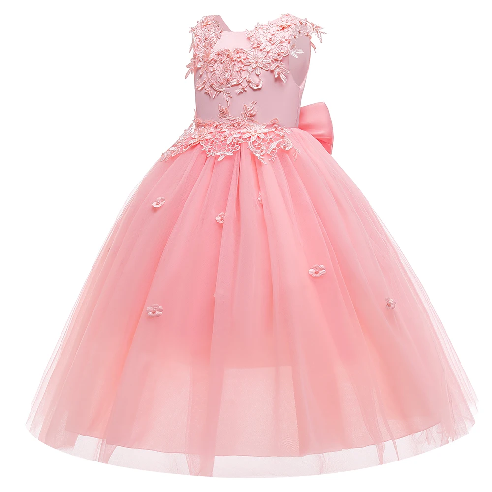 

MQATZ New Designs Princess Kids Party Clothing Fancy Little Girls Long Ball Gown Girls Dresses, Pink,white,red