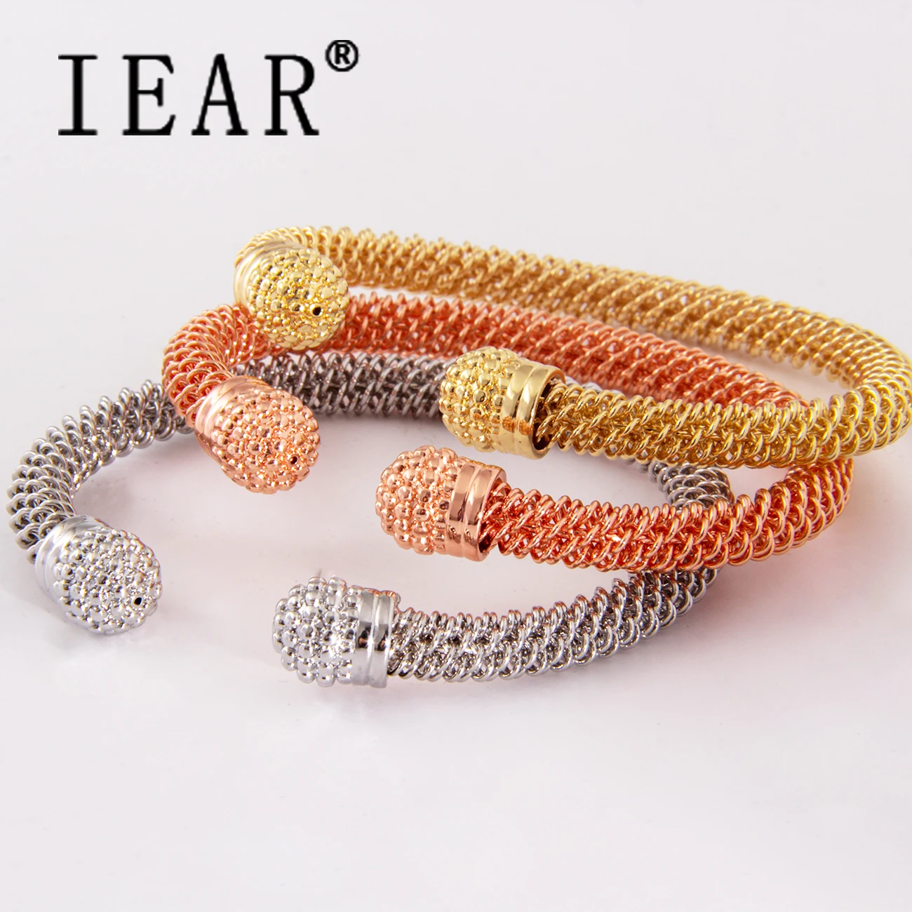 

IEAR 3 tone bracelets man cuff bracelet twisted wite Cable Bangle bracelets & bangles