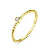 Wholesale 14k Gold Solid Jewelry Ring Setting Simple Elegant Style Solitaire Zircon Ladies Eternity Band Ring