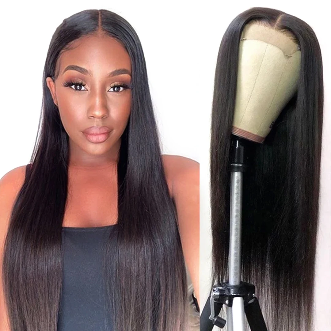 

Lace closure wig Fake Scalp Wigs,Pre Plucked Invisible Knots Natural Hairline 100% Human Hair Wigs