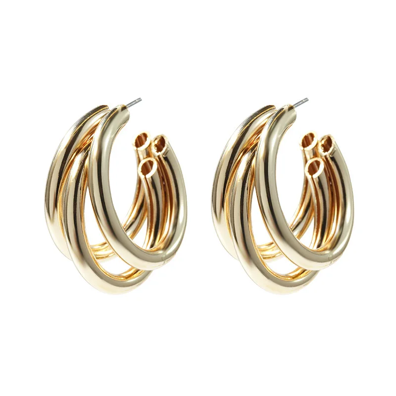 

Hot selling earrings 18k gold Plated for women Alloy stainless steel earings 2021 Hoop Earrings