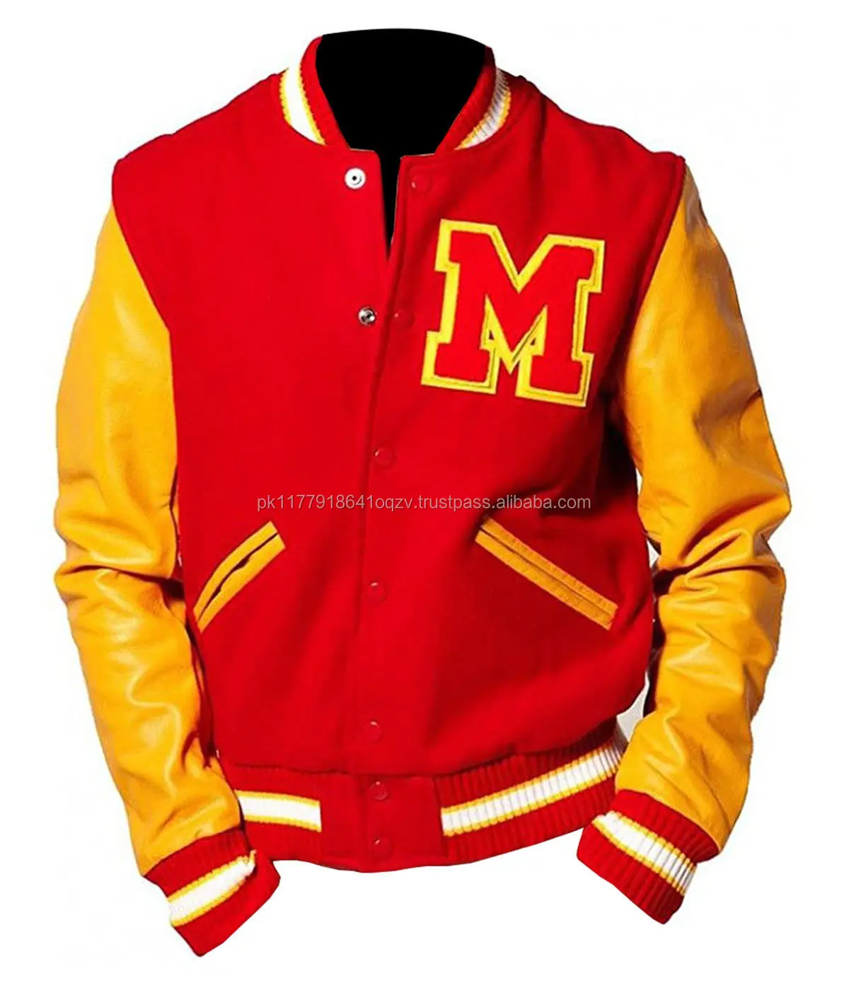 Varsity Red Yellow Jackets Custom Varsity Jackets Wool Varsity Jackets