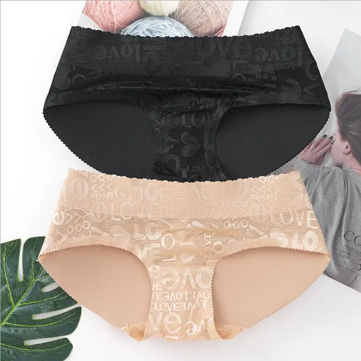 

Panties Peach Buttocks Without Traces Buttocks Middle Waist Padded Buttocks Thicken Hip Lift for women, Black,skin color
