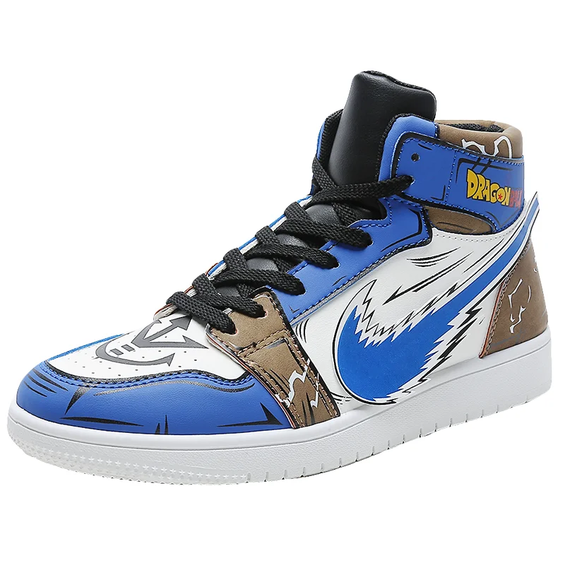 

Hot Sale Casual Men Sneakers High-top Anime Shoes For Men DRAGON BALL Men Skateboard Shoes, Black yellow