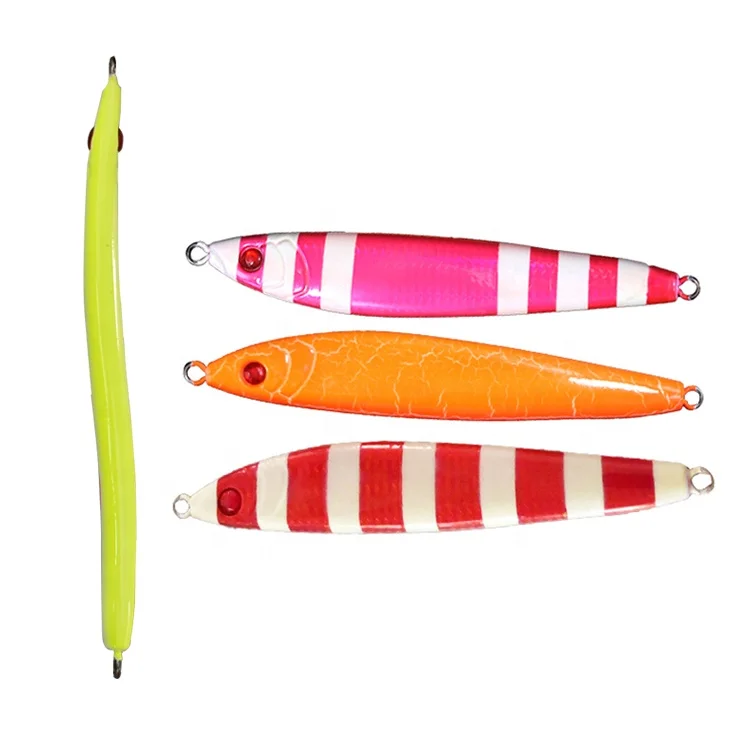 

L009 250g 300g S Shape Slow Jig Artificial deep sea fishing lures lead fish luminous metal jig for saltwater, 7 colors