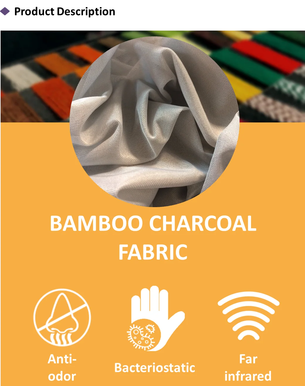 100 Bamboo Charcoal Light Antibacterial Far Infrared Fabric For