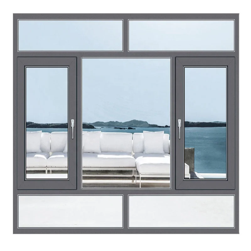 
Guangzhou Manufacturer Three-layer glass stainless steel casement window round top casement window 