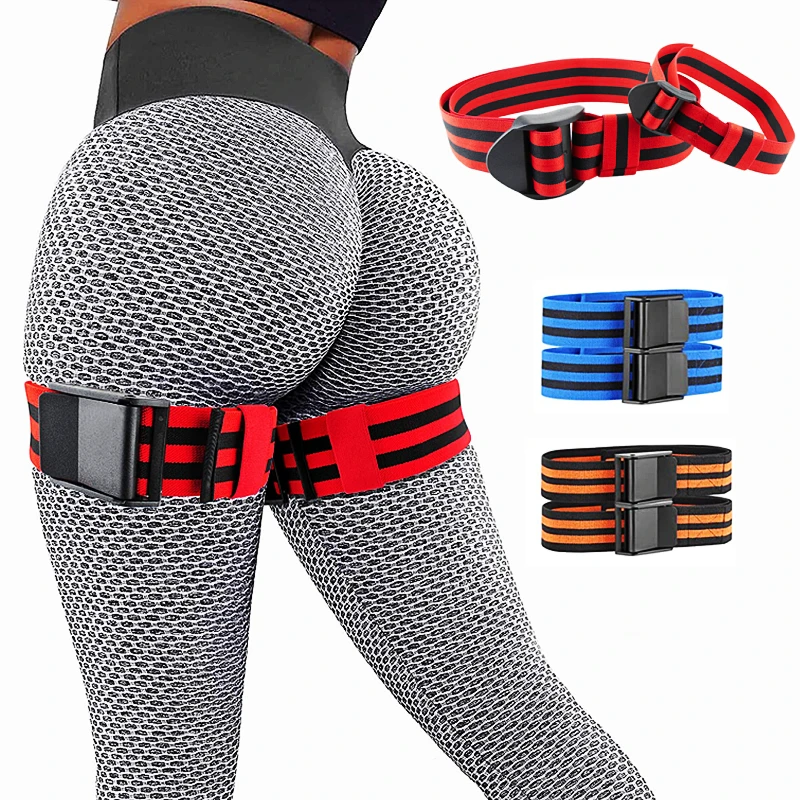 

Custom Logo BFR Resistance Bands/ Occlusion Workout Training Arm Legs BFR Band /Restriction Blood Flow BFR Bands, Red/blue