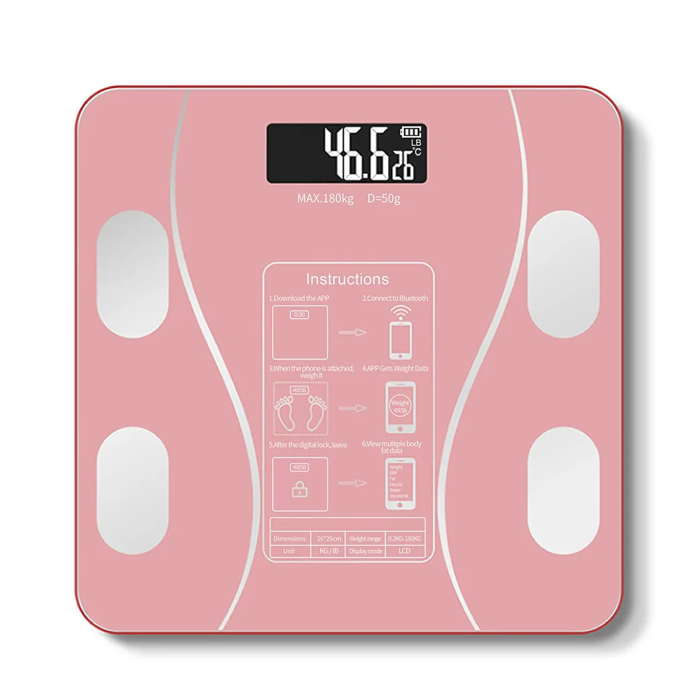 

Evic Body Heavy Duty Weighing Scales Smart Wireless Digital Bathroom Body Composition Analyzer Weighing Scale, Black/white/pink