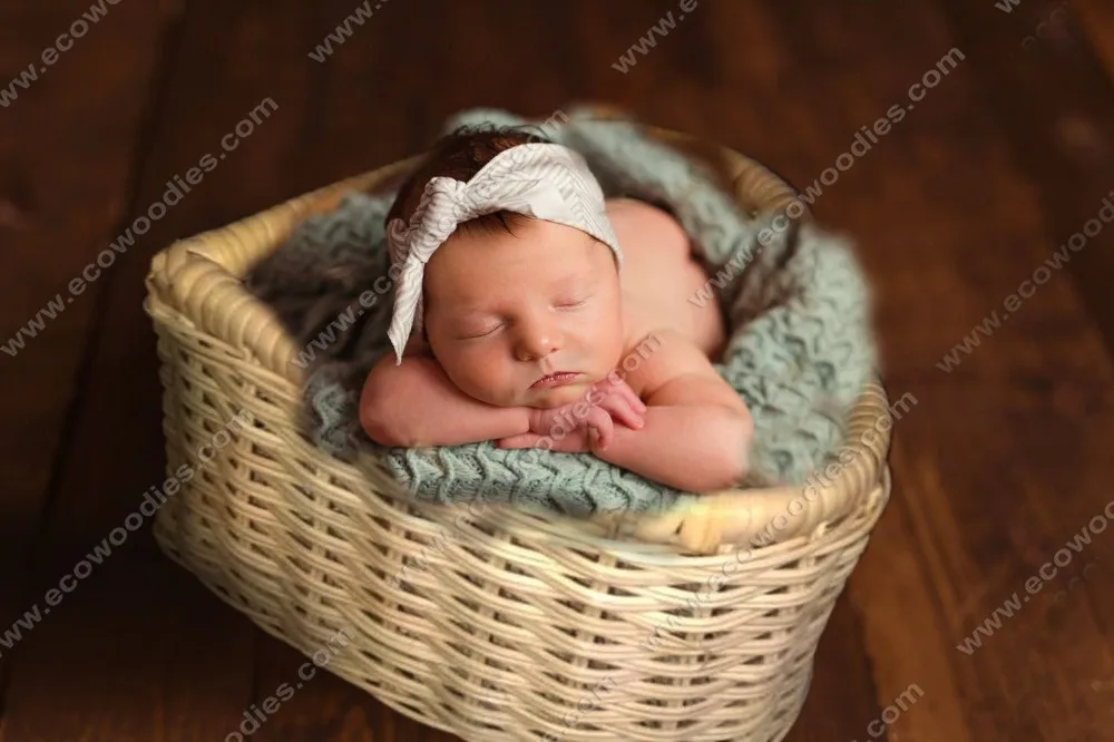 wooden baby basket