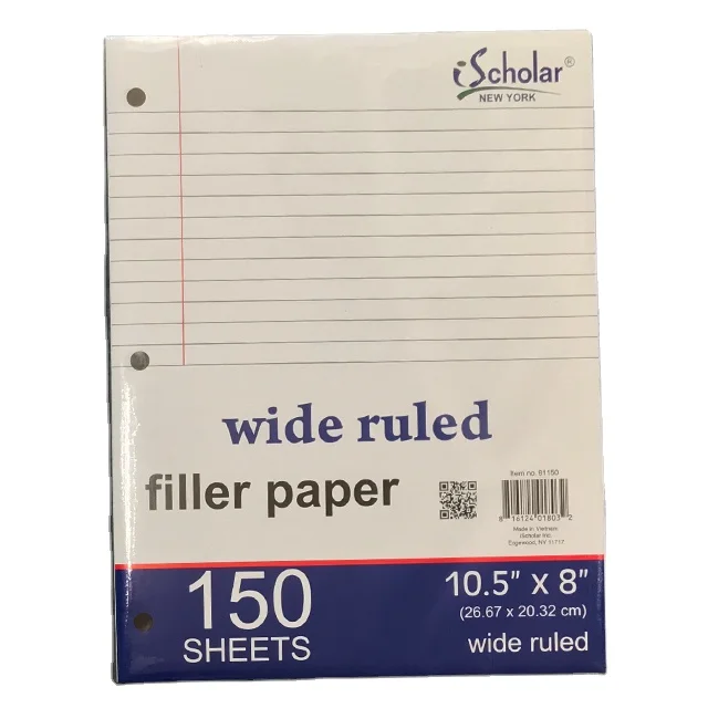 Wholesales Filler Paper 150 Sheets Wide Ruled Premium Quality Paper ...