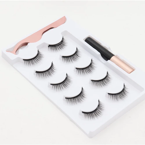 

New 2021Magnetic Eyelashes Eyeliner Korean Material Individual Customized Tweezers Logo Lash Box Wholesale Vendor High Quality