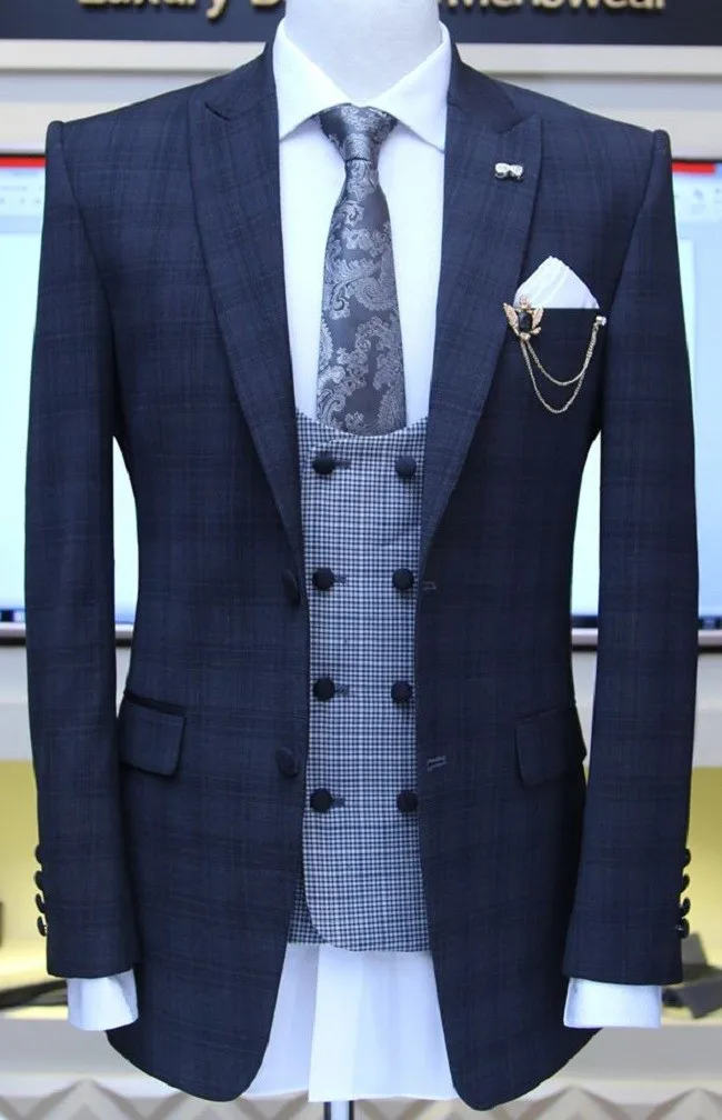 Custom Suit Jackets Men's Business Bridegroom Wedding 3 Pieces Casual