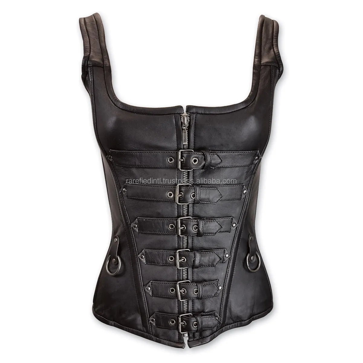 Кожаный корсет. В корсете на мотоцикле. Zara Black Leather Corset.