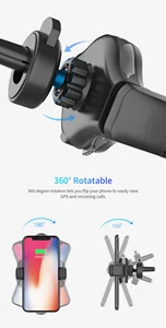 SOOMFON Wireless Charging Car Mount Phone Holder 10W 7.5W Qi Certification Air Vent Car Wireless Charger Stand