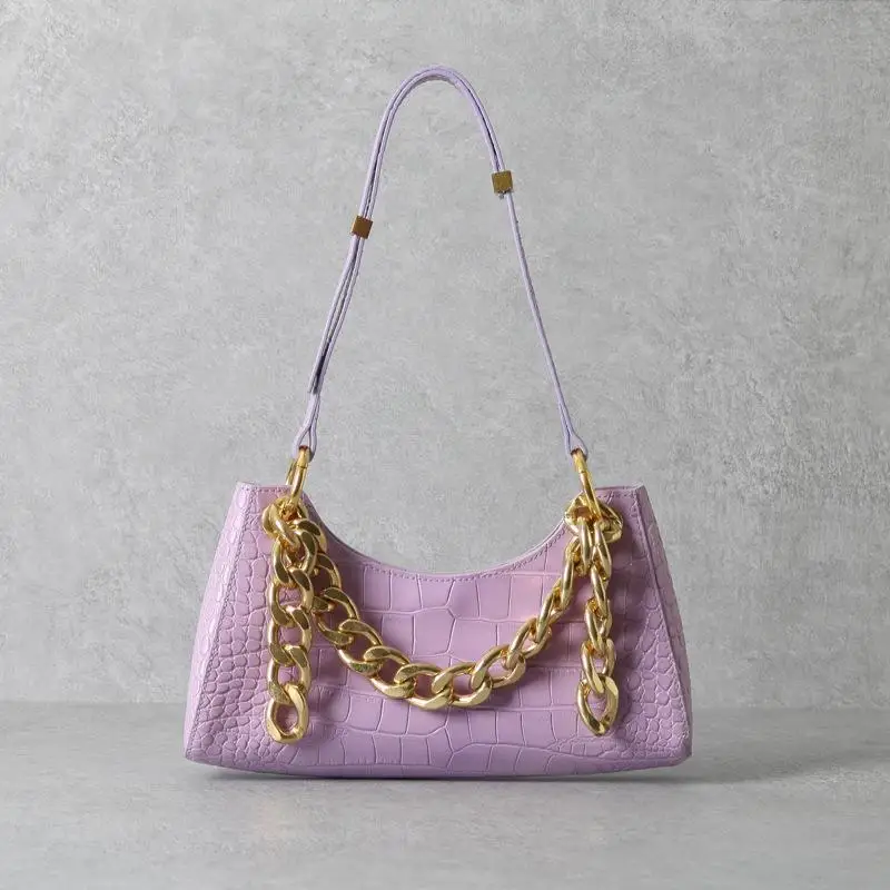 

Hot Sale Popular Ladies Baguette Shoulder Bag Vintage Real Leather Baguette Handbags