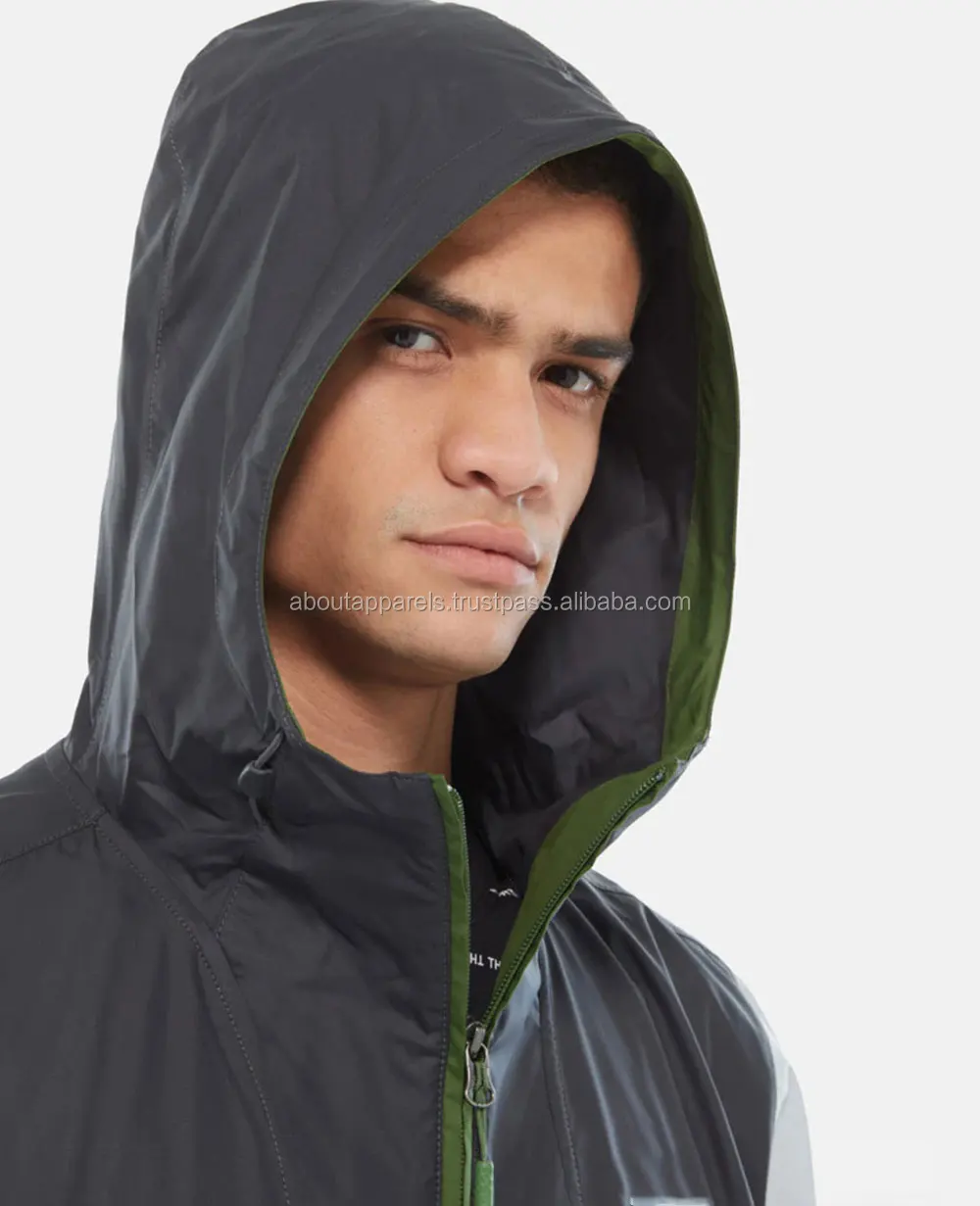 Latest Winter Bulk Branded Tape Half Zip Hooded Anorak Jacket For Men