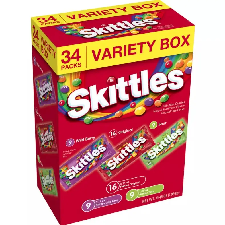 

Skittles Chewy Candy Bulk Variety Pack Full Size Assorted Fruity Candy 34 pack