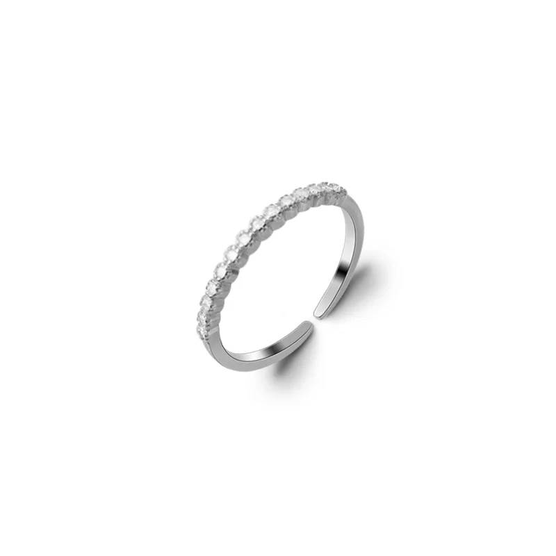 

R1811 Popular Hot Sale Silver Jewelry 925 Sterling Silver Ring Korean Minority Students Drill Small Single Row Ring