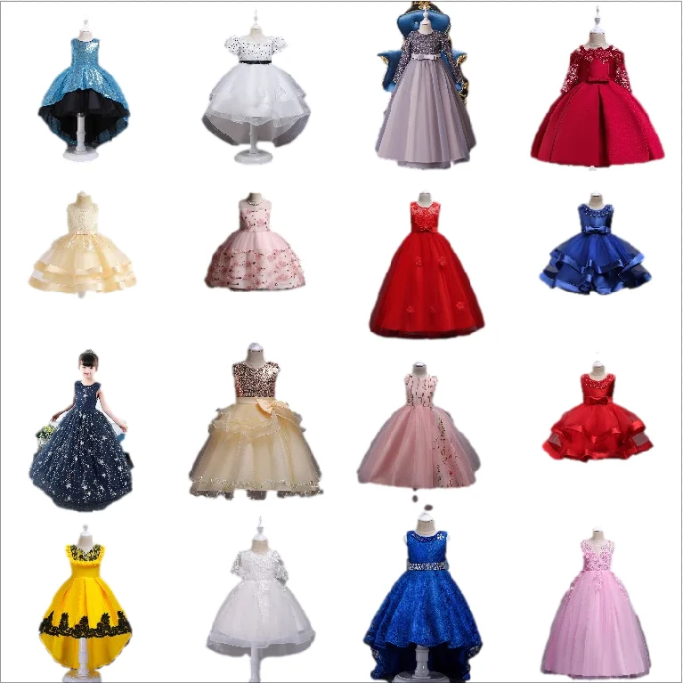 

Ready to ship best-selling children's wear princess party dress wholesale, Pink