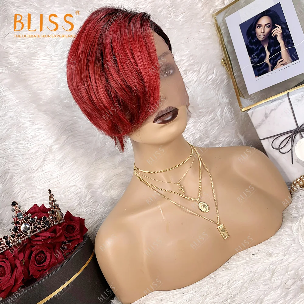 

Bliss Emerald Short Pixie Cut Human Hair Wig T1B/bug Lace Wig Brazilian Cuticle Aligned Wig Wholesale