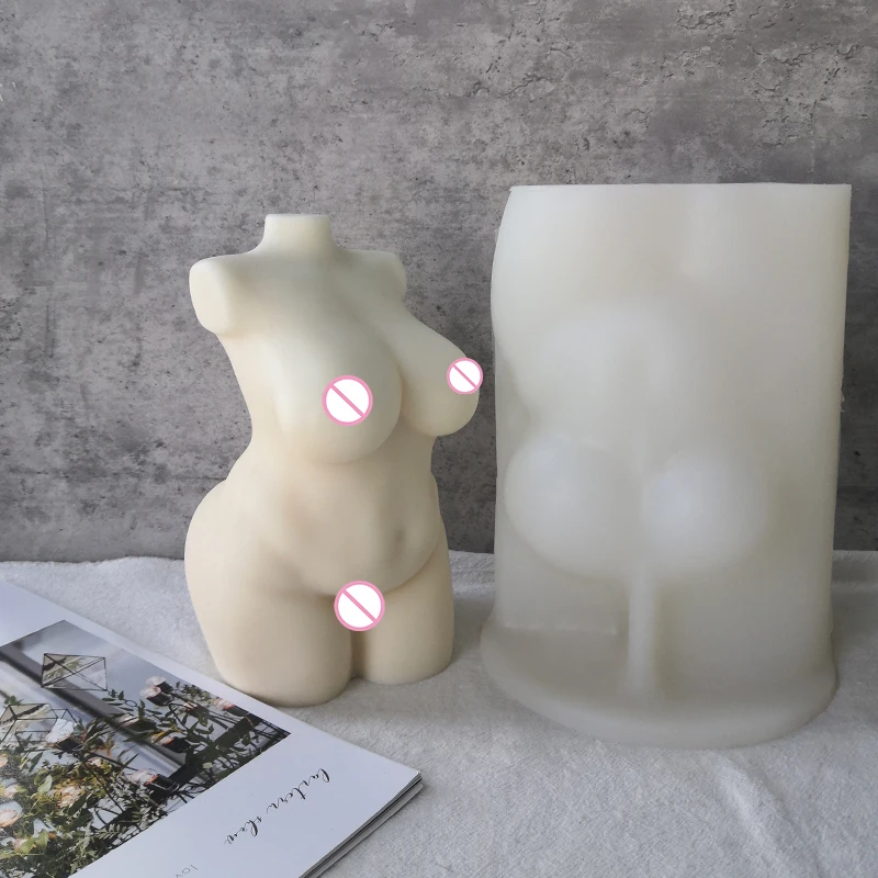

Custom Large Size 22cm DIY Big Wax Soap Female Sculpture Mould 3D Pregnant Woman Body Torso Silicone Candle Mold, White