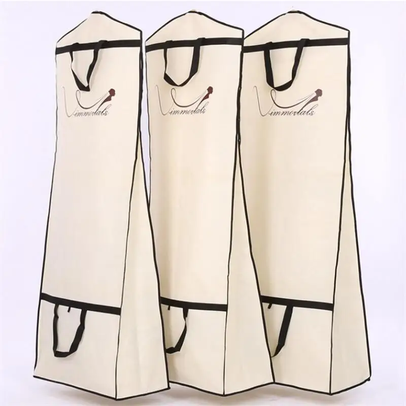 

hot sale high quality Cover Wedding Long Dress Bridal Gown Non Woven Garment Bag for evening dress with Custom Logo