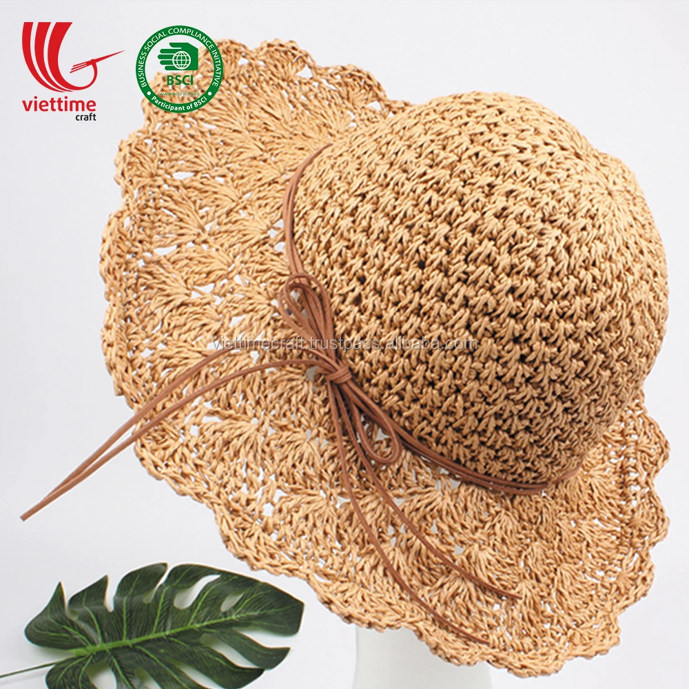 Source Vietnamese Straw Hat New Style Brim Caps Foldable Summer