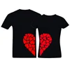 Sublimation lovely matching couple clothing pattern t shirt designs for girlfriend boyfriends