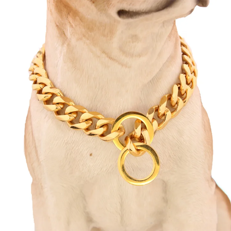 

Hot Sale Custom 316l Stainless steel heavy big cuban link chain choke large luxury dog collar