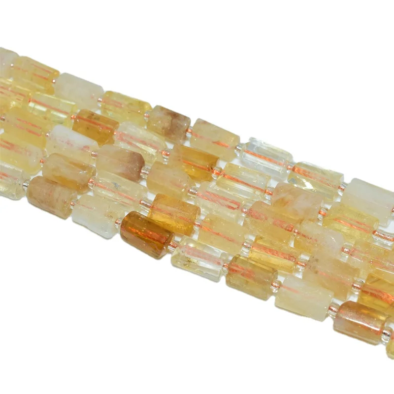 

Trade Insurance  High Quality Natural Tube Citrine Loose Beads