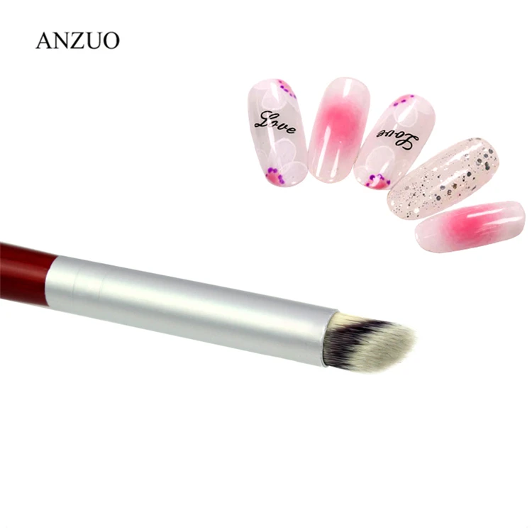 

Nail Art Gel Brush DIY Salon Drawing Tool Dark Red Wood Handle Nylon Hair Ombre Gradient Manicure Painting Shanding Pen