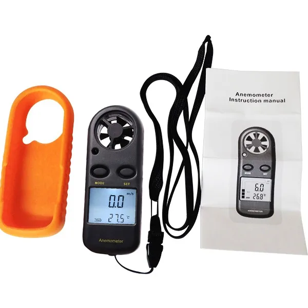 2-in-1 Digital Handheld Meter Mini Anemometer Speed Temperature Meter ...