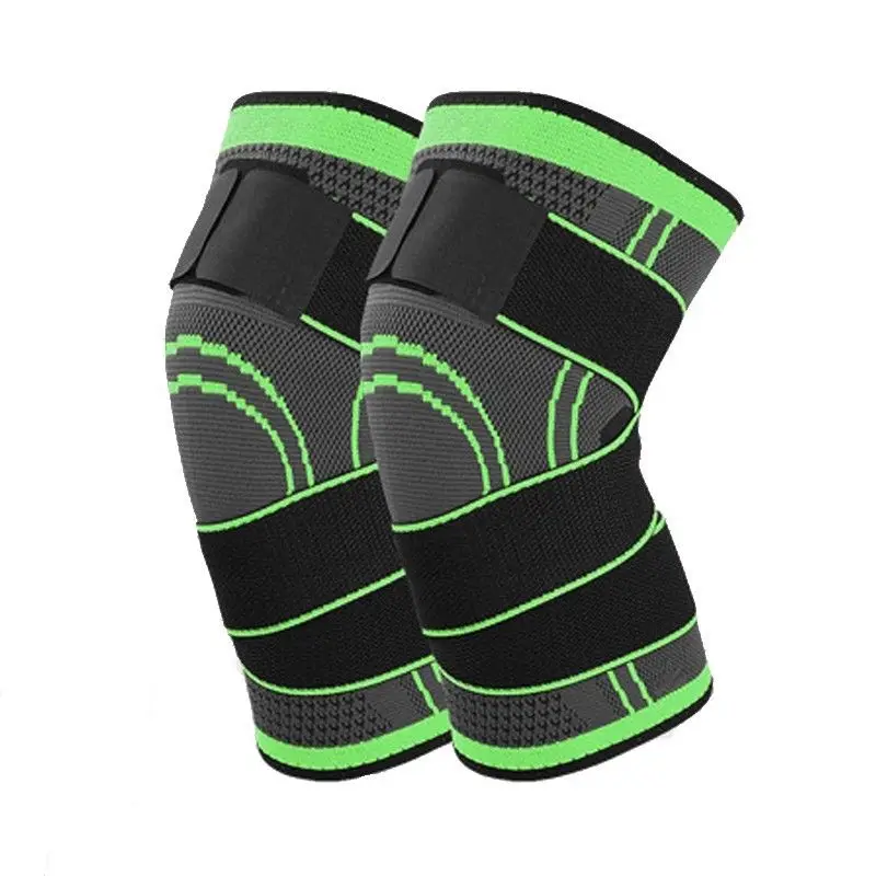 

Powerlifting Elastic Knee Brace Compression Recovery Kneecap Sleeve Sports Knee Support for Men Women, Black green orange red