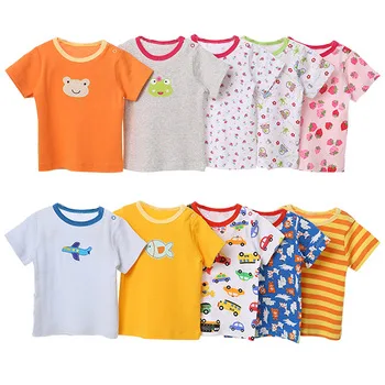 
wholesale price heyouj2 baby clothing set 5 pieces cartoon embroidered baby short T shirt  (62015420356)