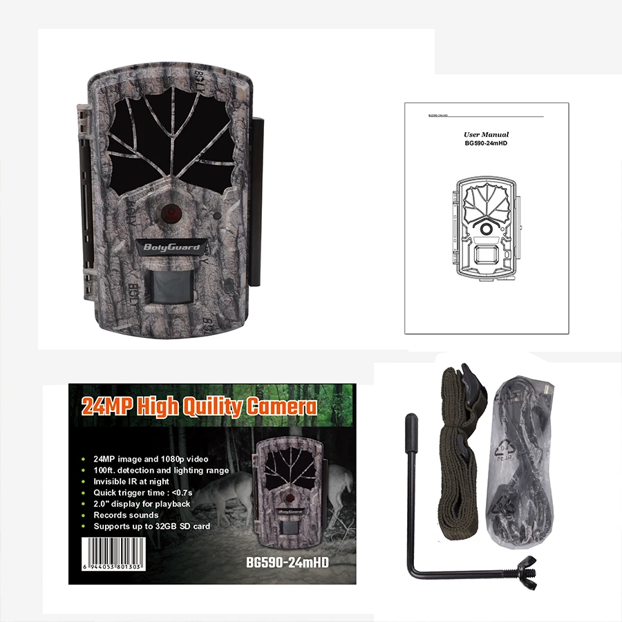 
24MP 1080p ir hunting cameras no glow 940nm LED Bolyguard IP66 waterproof outdoor deer trailing photo traps night vision 