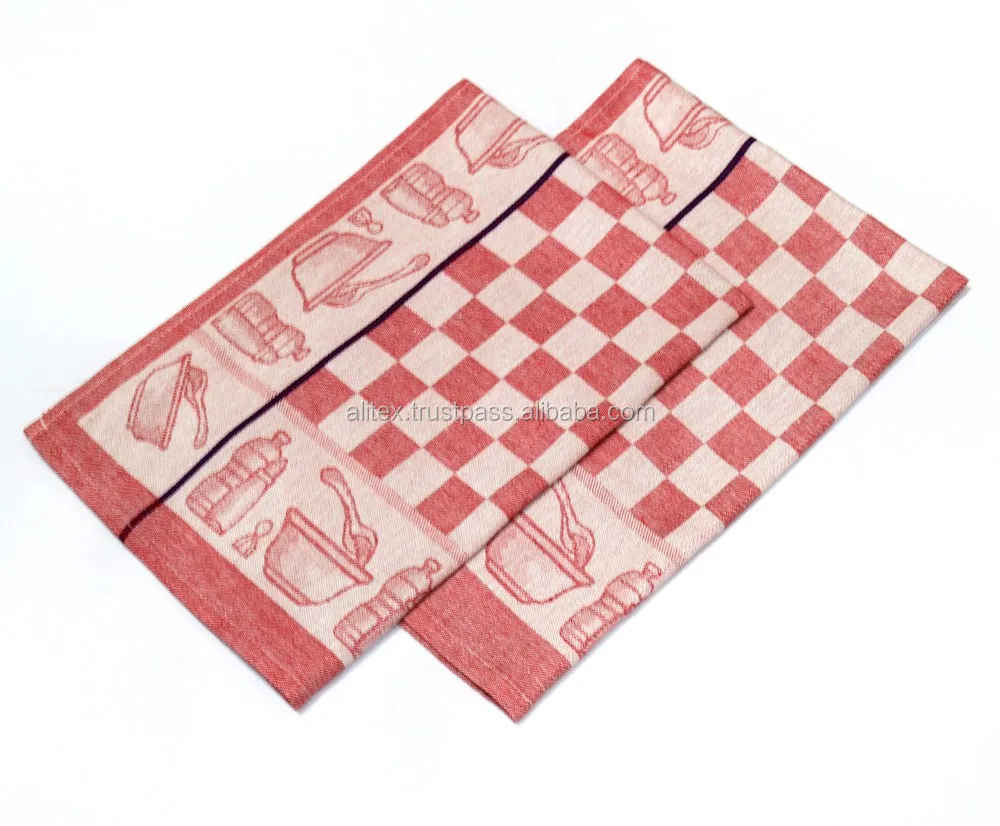 100 Cotton Jacquard Kitchen Towels Super Absorbent,50x70 Cm,80 Grams