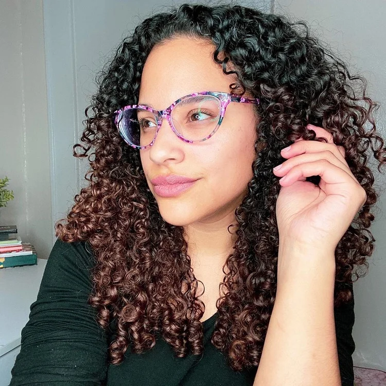 

Fashionable Design Womens Acetate Cat Eye Pink Blue Floral Anti Blue Light Protection Glasses Eyewear, 2 colors