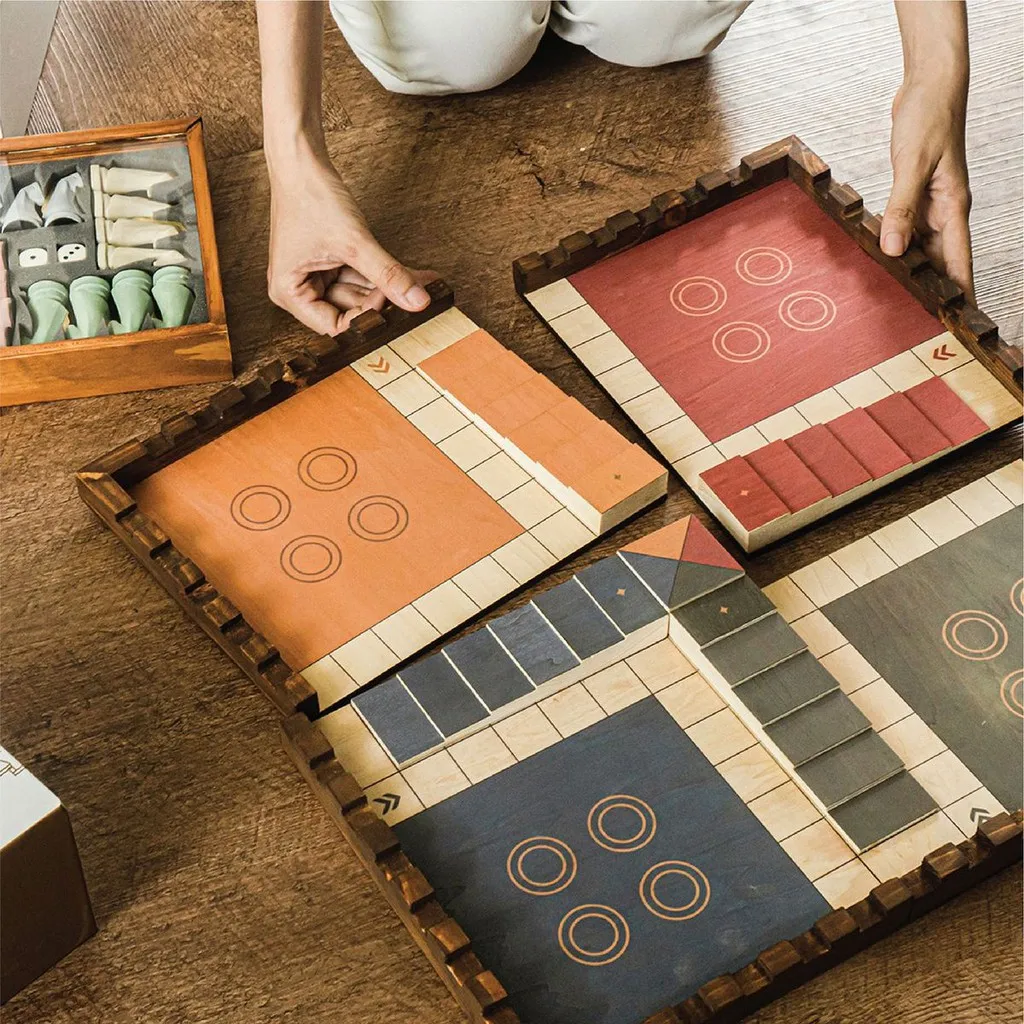 Handmade Parcheesi/ Pachisi/ Flag Seahorses Chess Game Board Indoor For