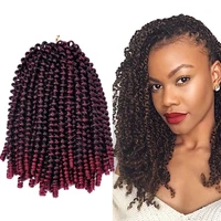 

8 inch 110g 60 strands Extension Micro Curly Weave Factory Price Kinky Curl Spring Twist Crochet Braid Hair Synthetic