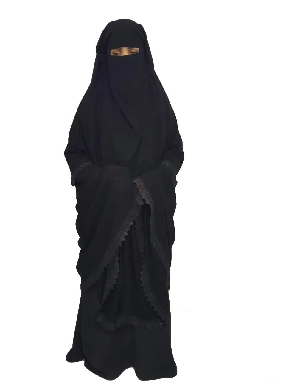 Three Layer Lace Niqab With Integrated Hijab Buy Long Niqabneqab