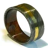 Men's rock style custom black damascus steel ring