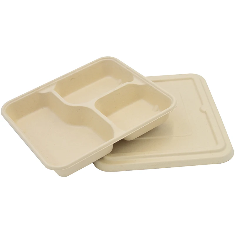 

Hot Selling Amazon Paper Tableware Food Packing Box Biodegradable Lunch 3 Compartment Paper Lunch Box, Black, white, red, green or customized