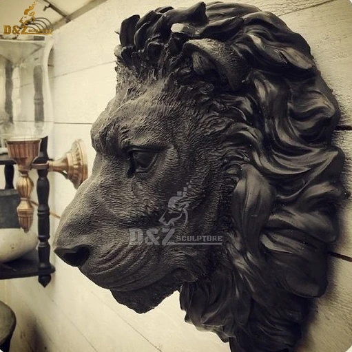 Hot Sale Fancy Life Size Bronze Sculpture Lion Head Sculpture Statue D