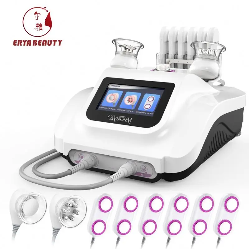 

CaVstorm 40K Ultrasonic Cavitation Slimming BIO RF Vacuum Photon LED Red Light Skin Tightening Heat Handle Machine