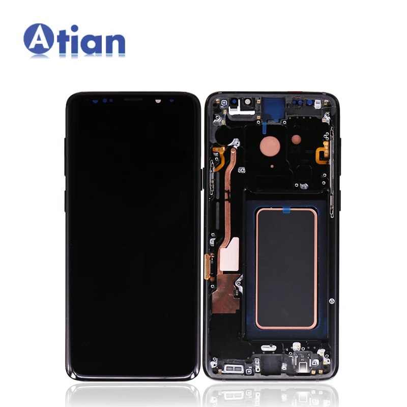 

S9 Plus LCD with frame For Samsung For Galaxy S9 Plus G965 G965F Display Touch Screen LCD Digitizer Assembly Replacement, Black